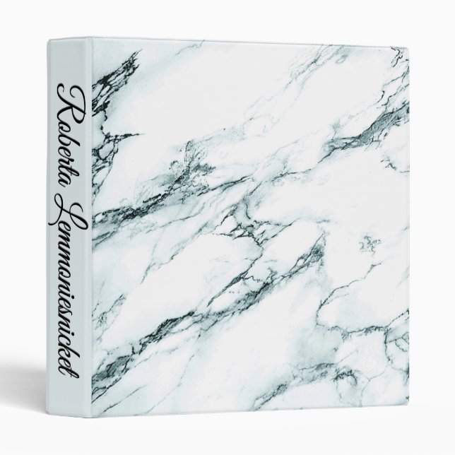 Dark Turquoise Vein Marble Look Binder (Front/Spine)