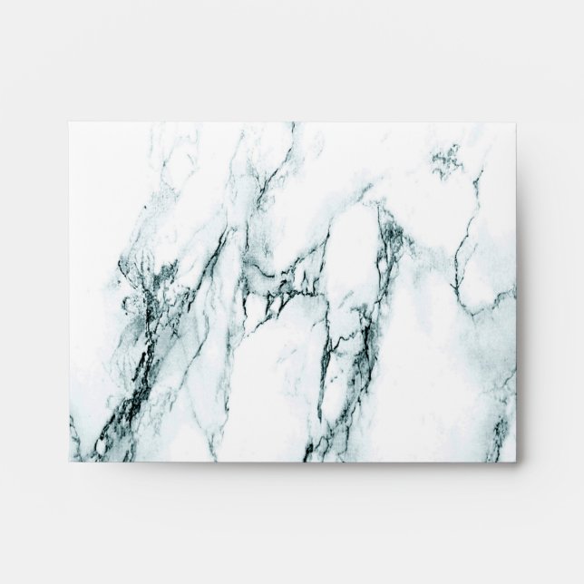 Dark Turquoise Vein Marble Look Envelope (Front)