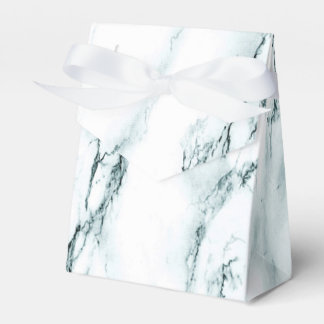 Dark Turquoise Vein Marble Look Favor Boxes