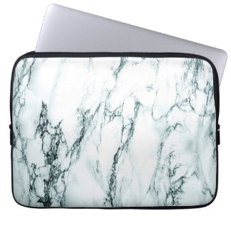 Dark Turquoise Vein Marble Look Laptop Sleeve