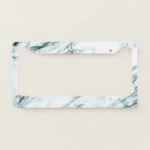 Dark Turquoise Vein Marble Look License Plate Frame