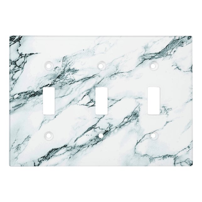 Dark Turquoise Vein Marble Look Light Switch Cover (Front)