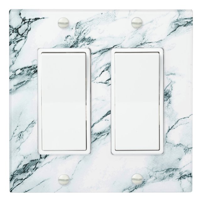 Dark Turquoise Vein Marble Look Light Switch Cover (In Situ)