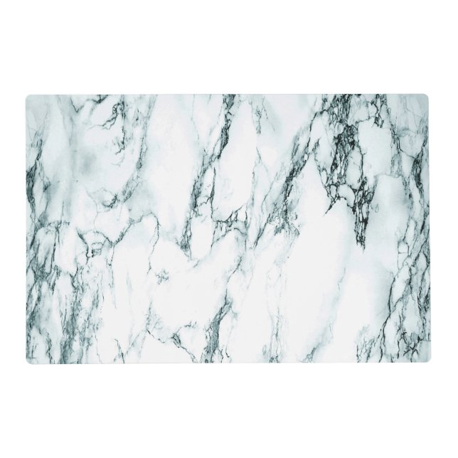 Dark Turquoise Vein Marble Look Placemat (Front)