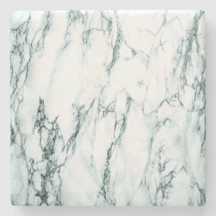 Dark Turquoise Vein Marble Look Stone Coaster