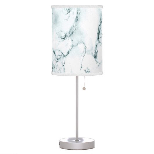 Dark Turquoise Vein Marble Look Table Lamp (Left)