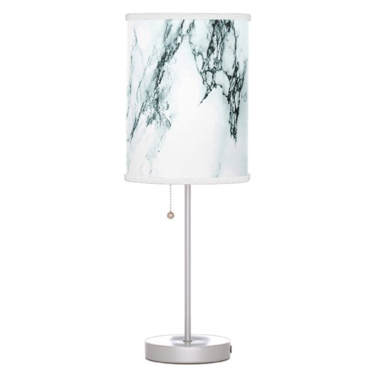 Dark Turquoise Vein Marble Look Table Lamp (Right)
