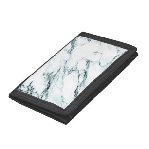Dark Turquoise Vein Marble Look  Trifold Wallet