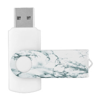 Dark Turquoise Vein Marble Look USB Flash Drive