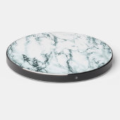 Dark Turquoise Vein Marble Look Wireless Charger (Front 2)
