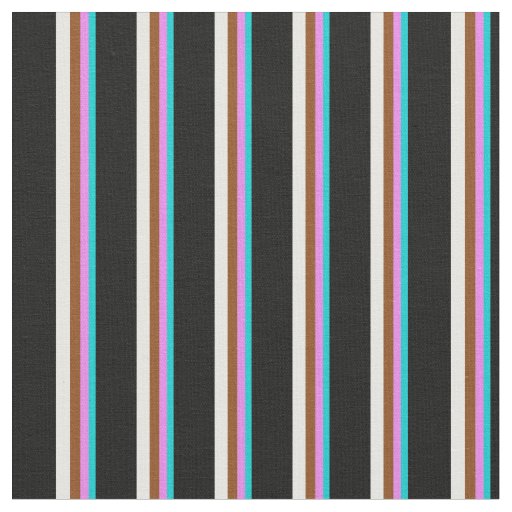 Dark Turquoise, Violet, Brown, White & Black Fabric