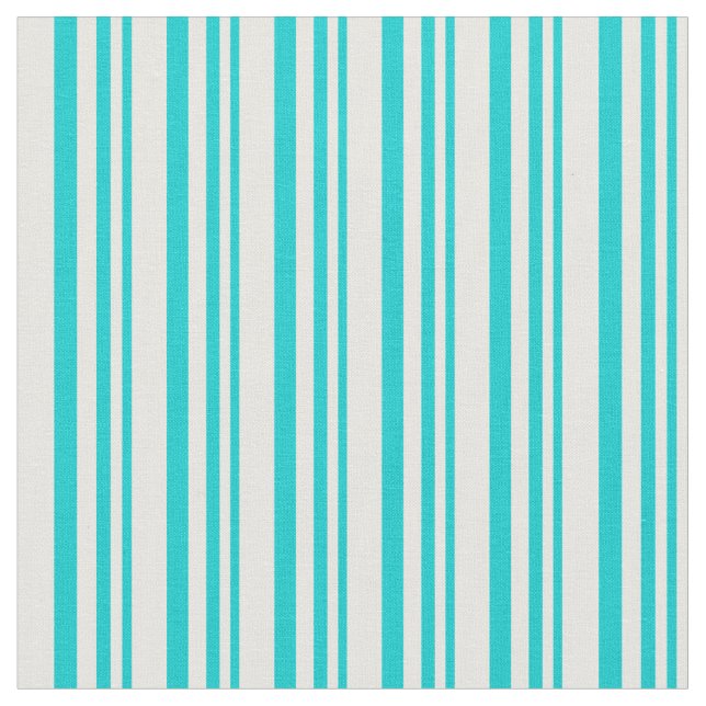 Dark Turquoise & White Colored Pattern Fabric (Close Up)