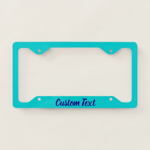 Dark Turquoise with Navy Blue Script License Plate Frame