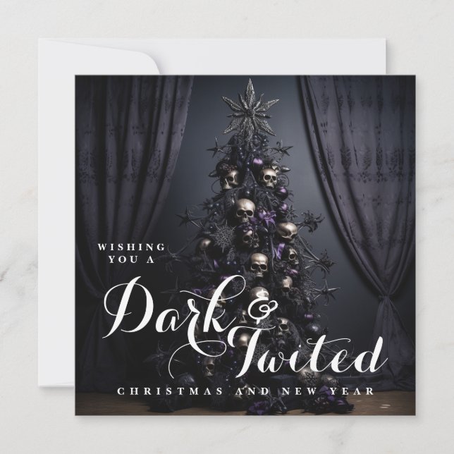 Dark Twisted Christmas New Year Holidays Goth Holiday Card (Front)