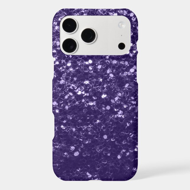 Dark ultra violet purple glitter sparkles iPhone case (Back)