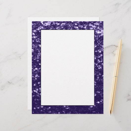Dark ultra violet purple glitter sparkles paper (Front/Back In Situ)