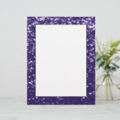 Dark ultra violet purple glitter sparkles paper (Standing Front)