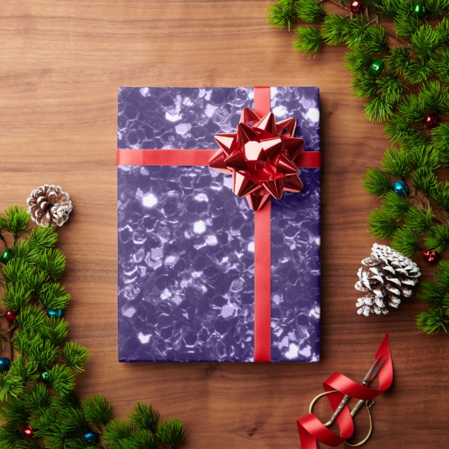 Dark ultra violet purple glitter sparkles wrapping paper (Holiday Gift)