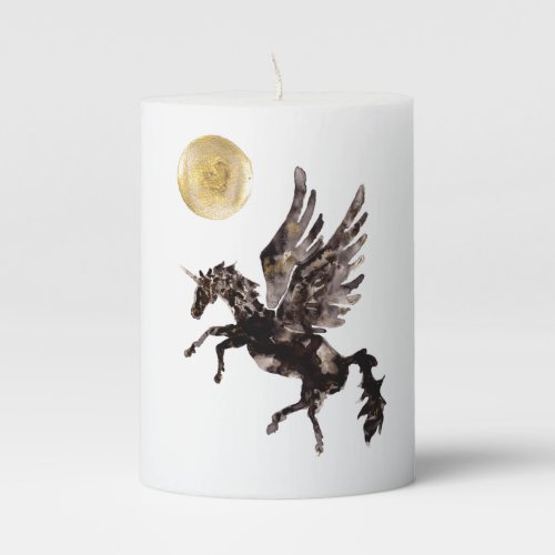 Dark Unicorn Pillar Candle