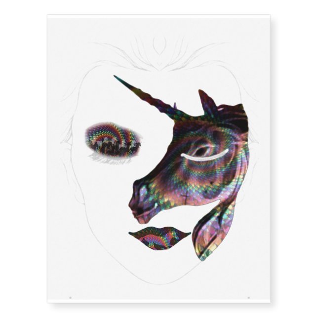 Dark Unicorn Temporary Tattoos (Front)