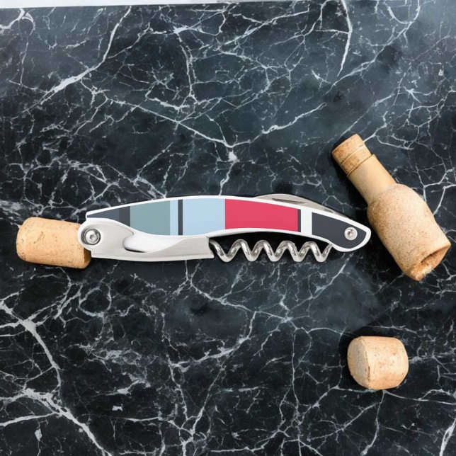 Dark Uniform Stripes Waiter's Corkscrew (bottle opener
)