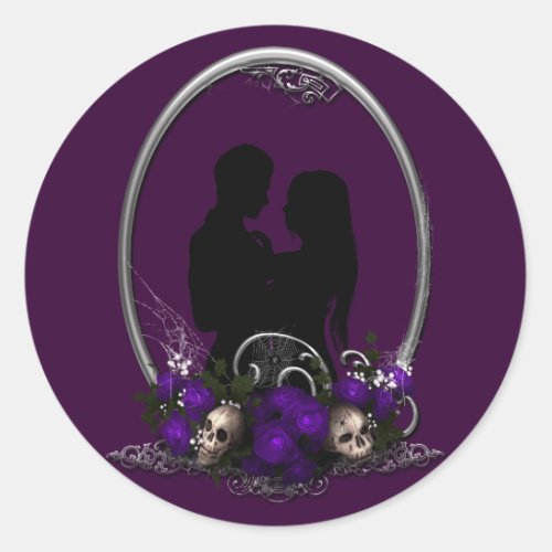 Dark Union Vampire Goth Wedding Classic Round Sticker