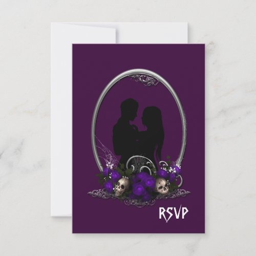 Dark Union Vampire Goth Wedding RSVP Card