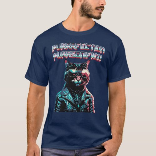 Dark Urban Perfection Rocker Funny Cyber Punk Cat T_Shirt