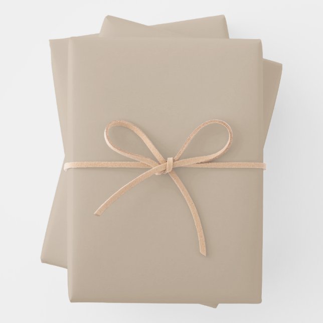 Dark Vanilla Solid Color Wrapping Paper Sheets (In situ)