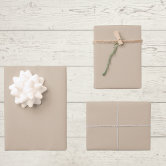 Minimalist beige tan solid plain elegant chic wrapping paper