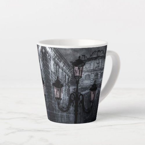 Dark Venice Rain Bridge of Sighs at Night Latte Mug