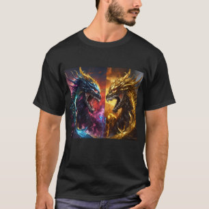 dark venom vs Chrome and gold silver god rainbow T-Shirt