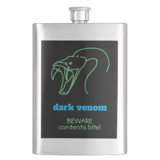 Dark Venom with Bite - Snake Head and Fangs Flask
