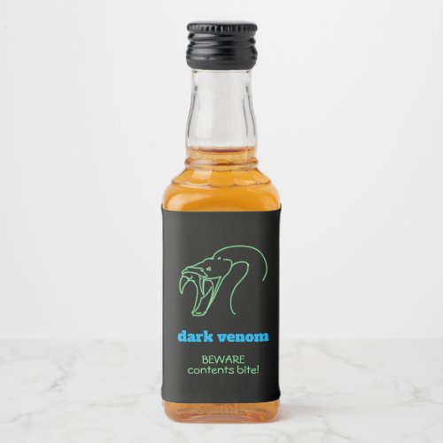 Dark Venom with Bite _ Snake Head and Fangs Liquor Bottle Label