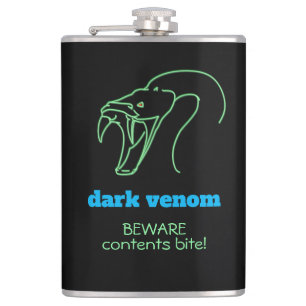 Dark Venom with Bite - Snake Head and Fangs Wine Flask