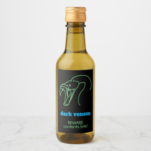 Dark Venom with Bite _ Snake Head and Fangs Wine L Wine Label