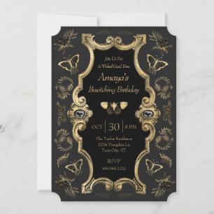 Dark Victorian Gothic Adult Birthday Party Invitation
