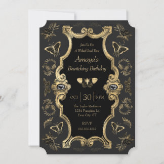 Dark Victorian Gothic Adult Birthday Party  Invitation