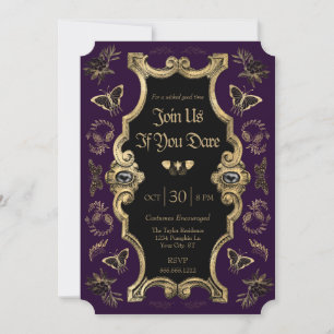 Dark Victorian Gothic Adult Halloween Party Invitation