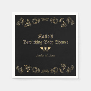 Dark Victorian Gothic Halloween Baby Shower Napkins
