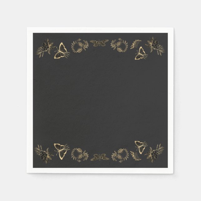 Dark Victorian Gothic Halloween Party Napkins (Front)