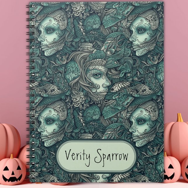 Dark Victorian Gothic Zombie Mermaid Personalized Notebook (Creator Uploaded)