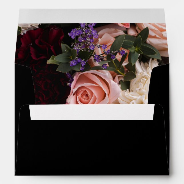 Dark vintage burgundy  Floral  Envelope (Back (Bottom))