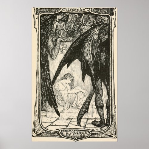 Dark Vintage Fairy tale Book Illustration Poster