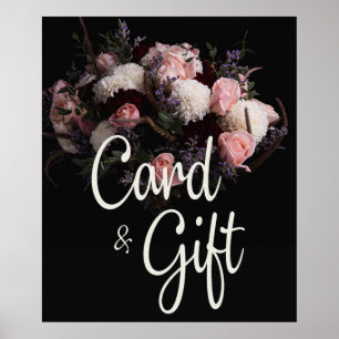 Dark vintage Floral Cards &Gifts Poster