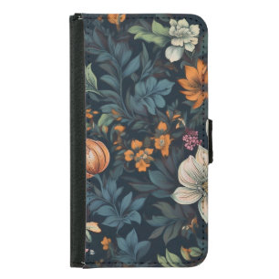 Dark Vintage Floral Galaxy S5 Wallet Phone Case