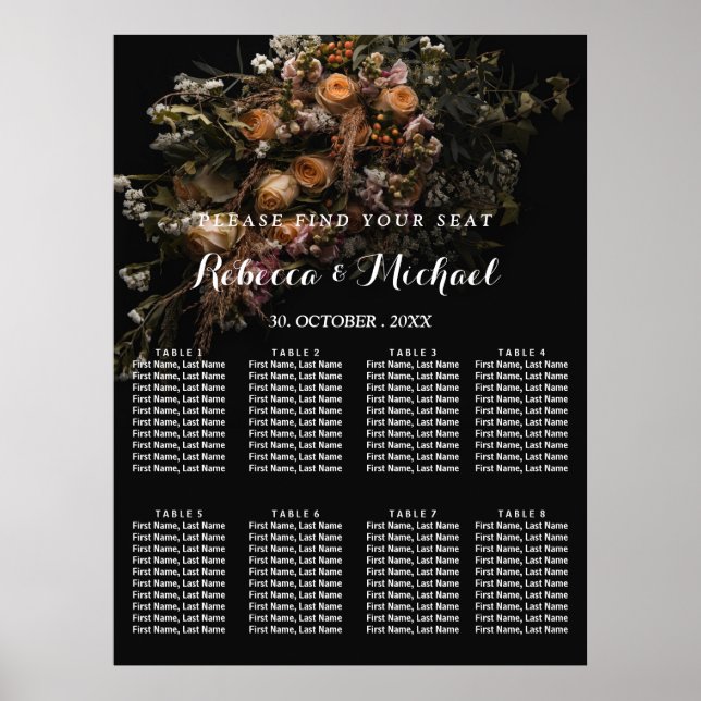 Dark vintage Floral Poster (Front)