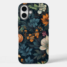 Dark Vintage Floral Tough iPhone 16 Plus Case