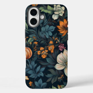 Dark Vintage Floral Tough iPhone 16 Plus Case