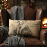 Dark Vintage German Krampus Christmas Lumbar Pillow<br><div class="desc">This Vintage German Krampus design features a detailed charcoal-style illustration of the legendary figure with mythological folklore text. The old font German quote states, "Beware, the Krampus is coming!" Perfect for fans of dark Alpine traditions, this unique home accent adds a touch of historical mystery to your holiday decor. Created...</div>